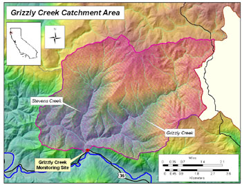 Grizzly Creek Catchment Area Map